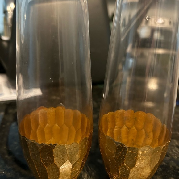 gold champagne flutes - Picture 2 of 3